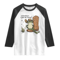 Funny Cowboy Frog Raglan Shirt Sometimes I Just Be Fartin - Wonder Print Shop