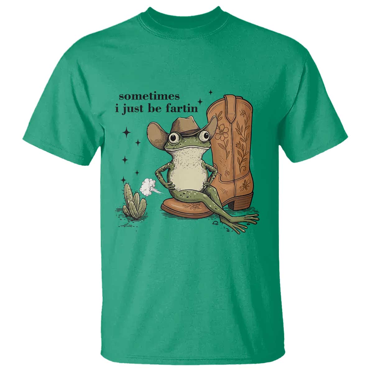 Funny Cowboy Frog T Shirt Sometimes I Just Be Fartin - Wonder Print Shop