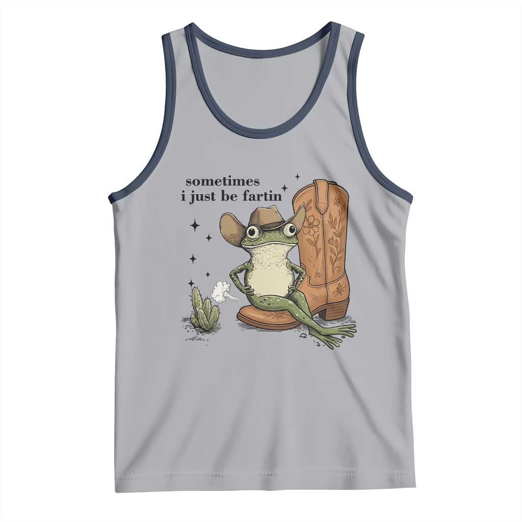 Funny Cowboy Frog Tank Top Sometimes I Just Be Fartin - Wonder Print Shop