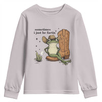 Funny Cowboy Frog Youth Sweatshirt Sometimes I Just Be Fartin - Wonder Print Shop