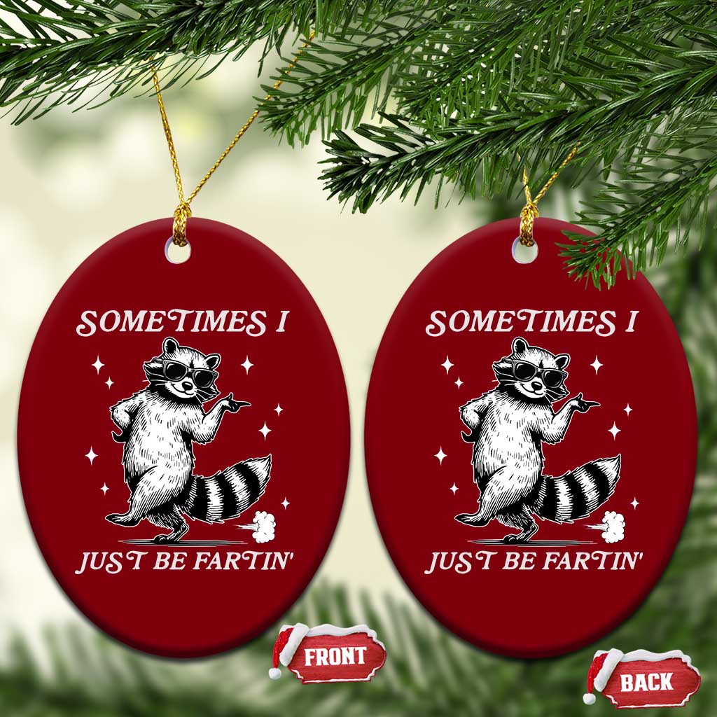 Sometimes I Just Be Fartin Ceramic Ornament Funny Raccoon Meme - Wonder Print Shop