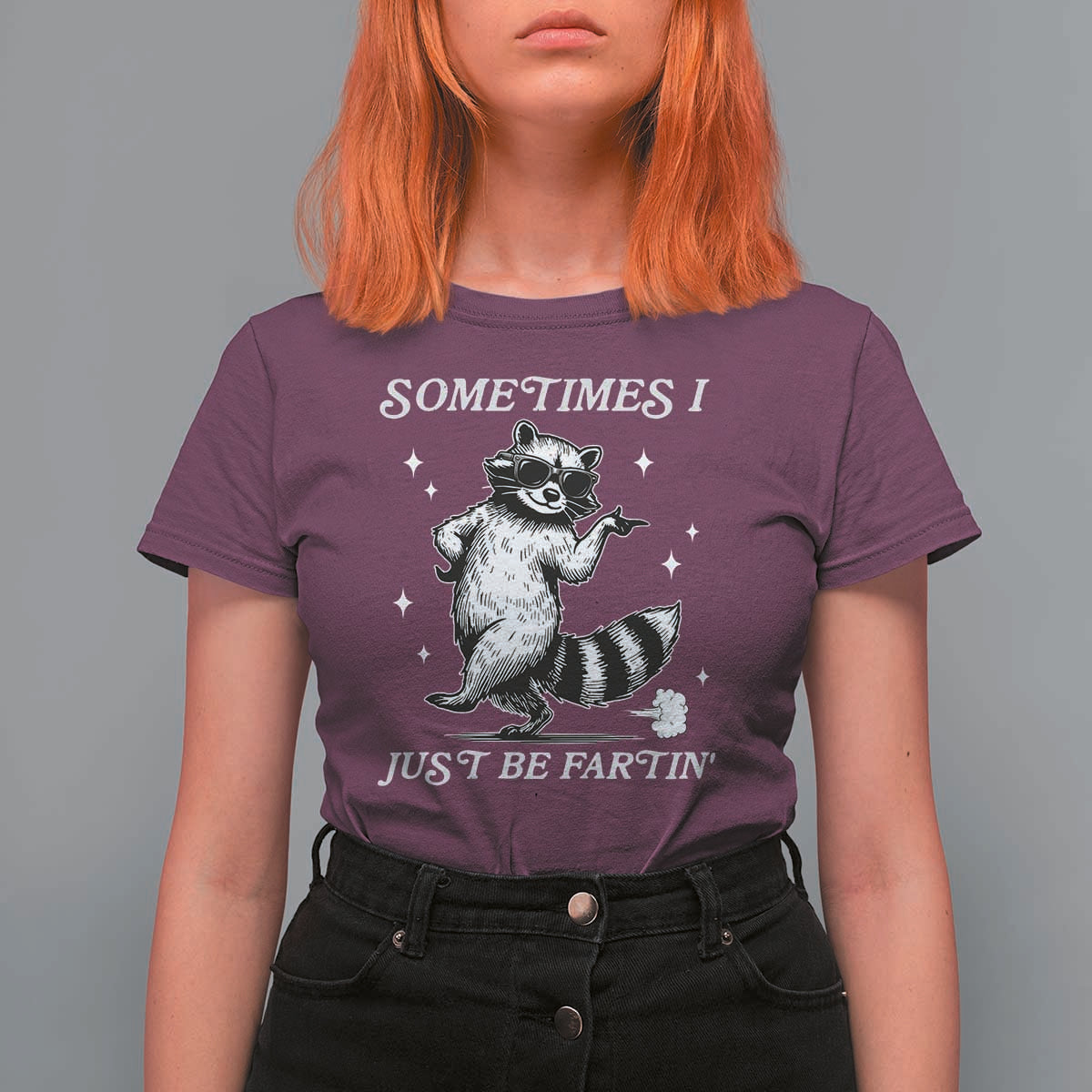 Sometimes I Just Be Fartin T Shirt For Women Funny Raccoon Meme - Wonder Print Shop