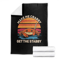 Funny Crab Meme Y2K Throw Blanket Make Me Crabby Get The Stabby - Wonder Print Shop