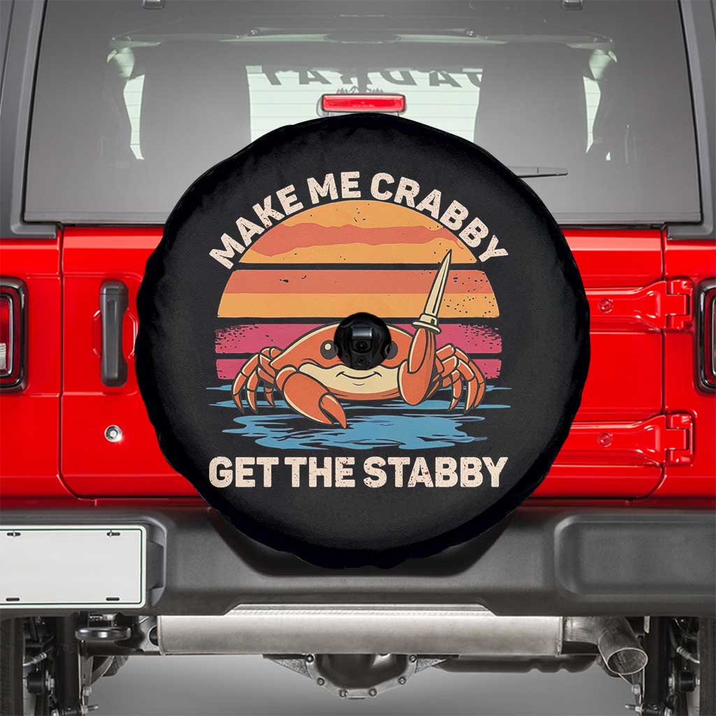 Funny Crab Meme Y2K Spare Tire Cover Make Me Crabby Get The Stabby - Wonder Print Shop