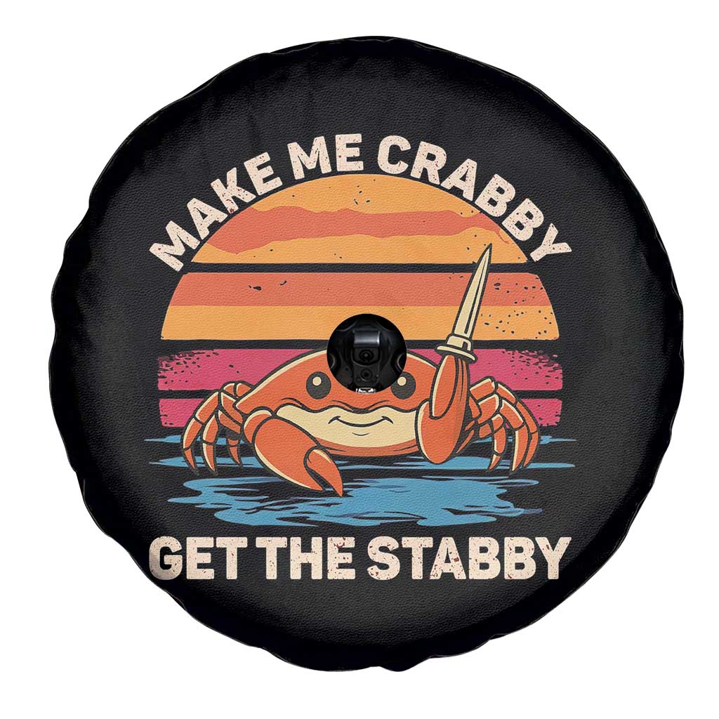 Funny Crab Meme Y2K Spare Tire Cover Make Me Crabby Get The Stabby - Wonder Print Shop
