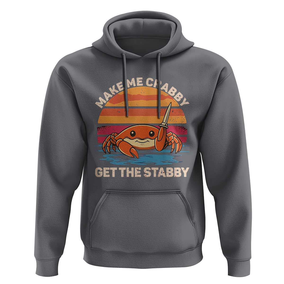 Funny Crab Meme Y2K Hoodie Make Me Crabby Get The Stabby - Wonder Print Shop