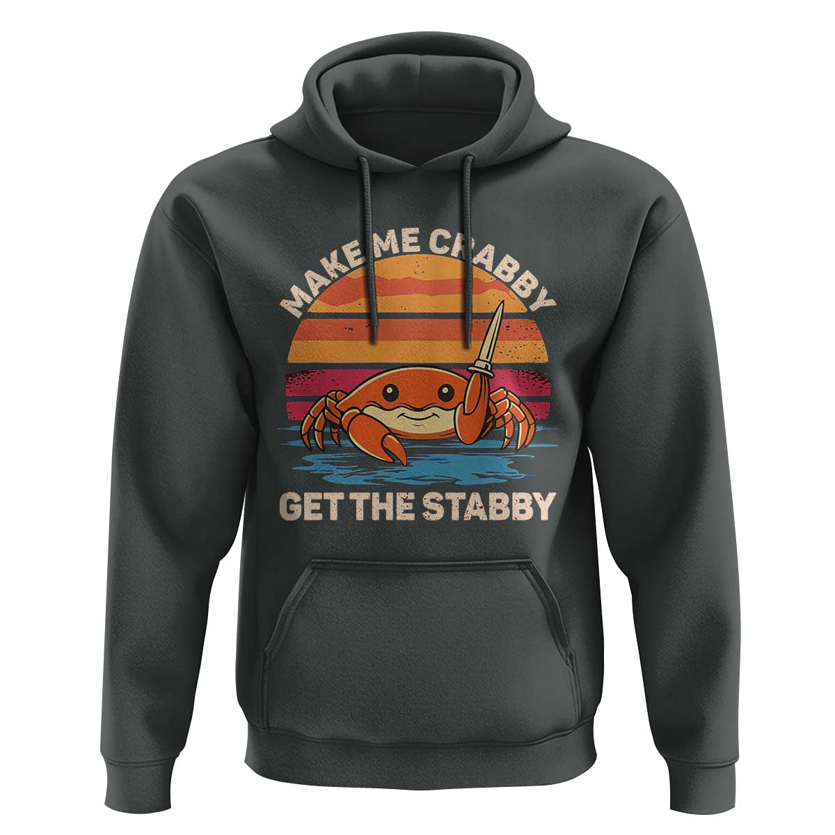 Funny Crab Meme Y2K Hoodie Make Me Crabby Get The Stabby - Wonder Print Shop