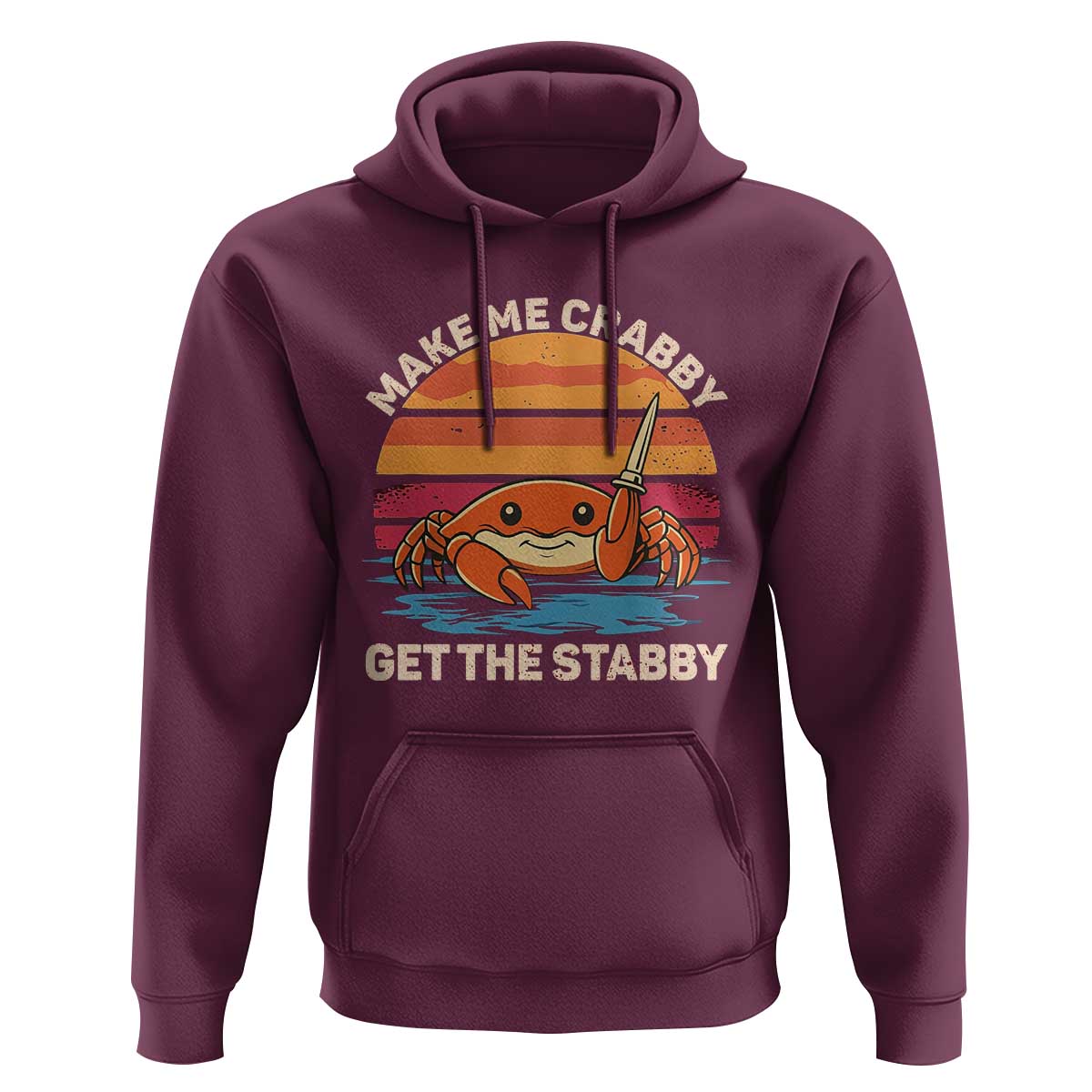 Funny Crab Meme Y2K Hoodie Make Me Crabby Get The Stabby - Wonder Print Shop