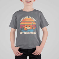 Funny Crab Meme Y2K T Shirt For Kid Make Me Crabby Get The Stabby - Wonder Print Shop
