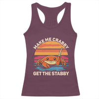 Funny Crab Meme Y2K Racerback Tank Top Make Me Crabby Get The Stabby - Wonder Print Shop