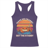 Funny Crab Meme Y2K Racerback Tank Top Make Me Crabby Get The Stabby - Wonder Print Shop