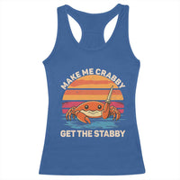 Funny Crab Meme Y2K Racerback Tank Top Make Me Crabby Get The Stabby - Wonder Print Shop