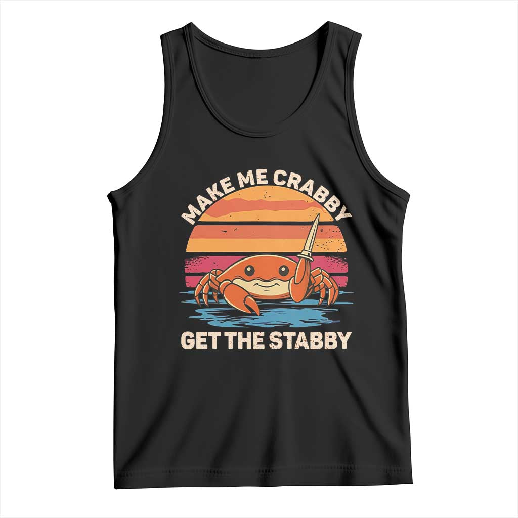Funny Crab Meme Y2K Tank Top Make Me Crabby Get The Stabby - Wonder Print Shop