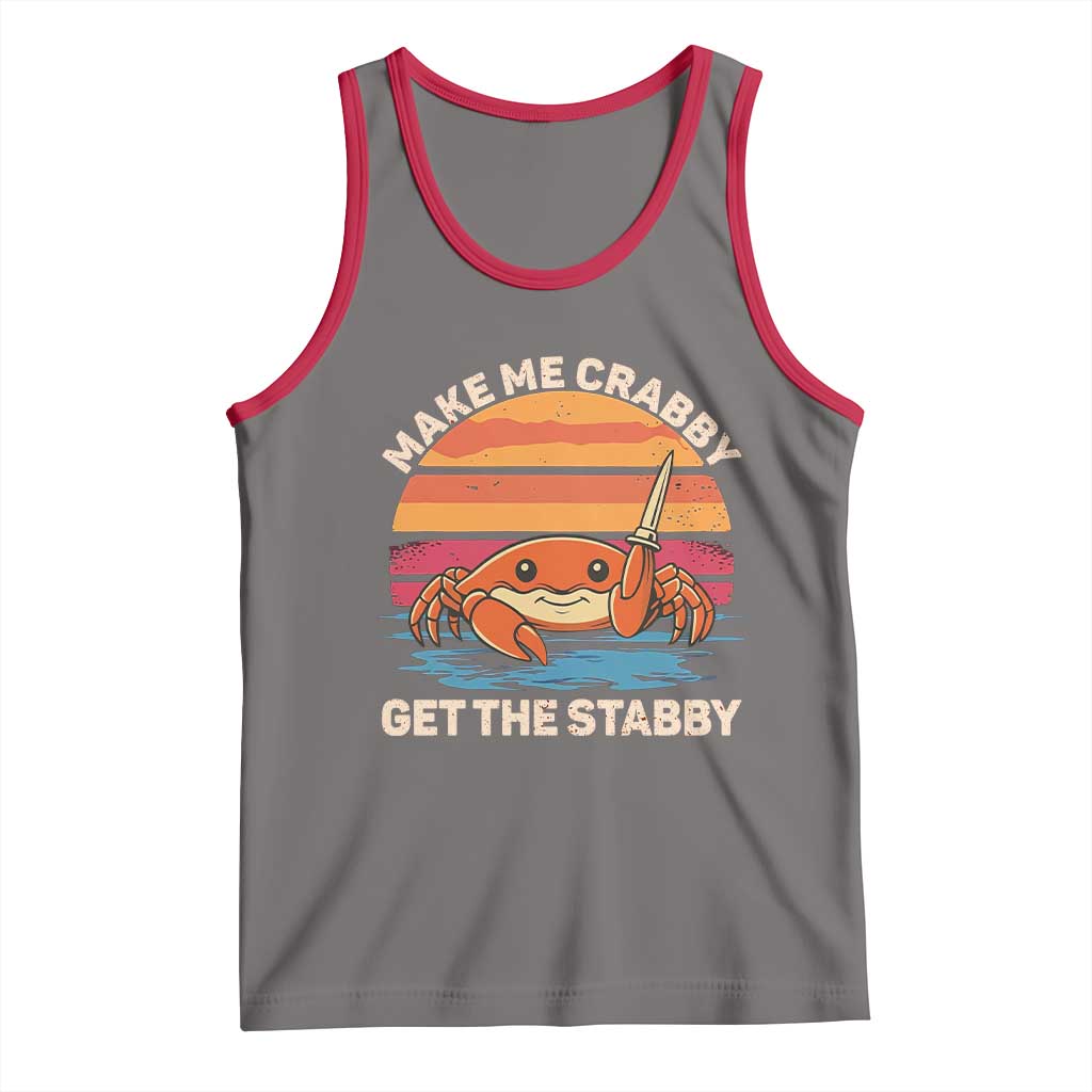 Funny Crab Meme Y2K Tank Top Make Me Crabby Get The Stabby - Wonder Print Shop