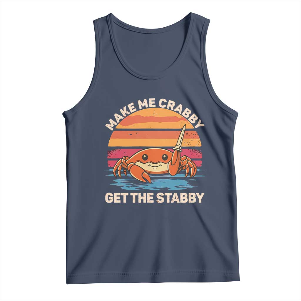 Funny Crab Meme Y2K Tank Top Make Me Crabby Get The Stabby - Wonder Print Shop