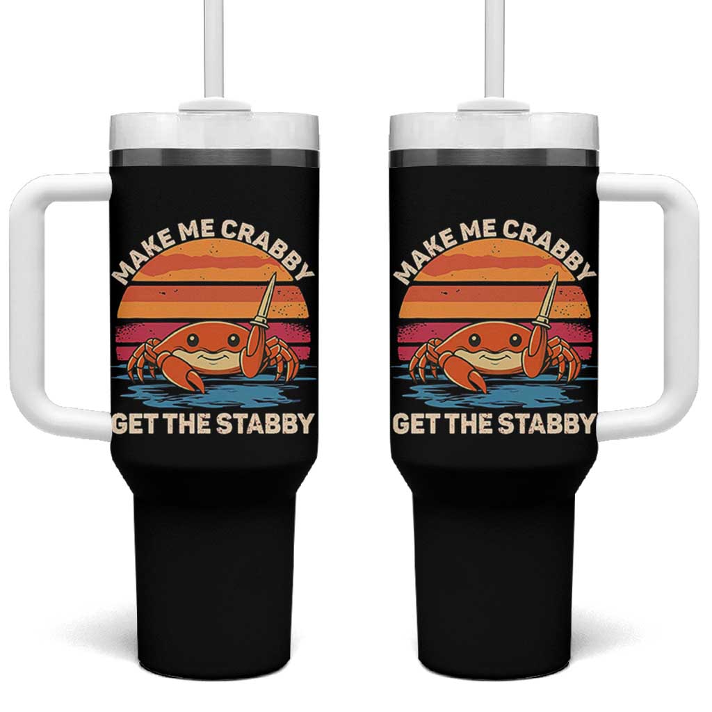 Funny Crab Meme Y2K Tumbler With Handle Make Me Crabby Get The Stabby - Wonder Print Shop
