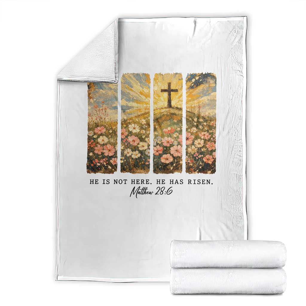 He Is Not Here He Is Risen Throw Blanket Christian Easter Bible Verse