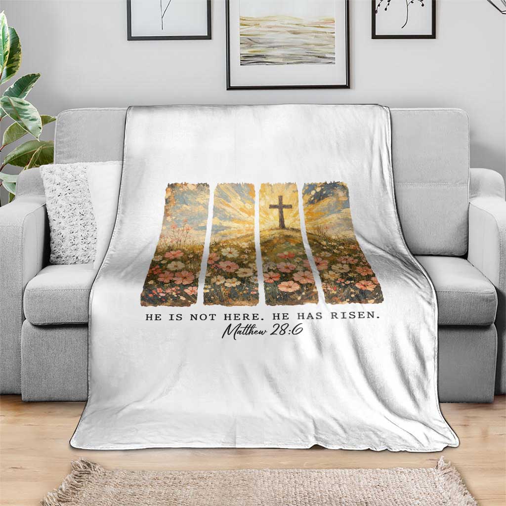 He Is Not Here He Is Risen Throw Blanket Christian Easter Bible Verse