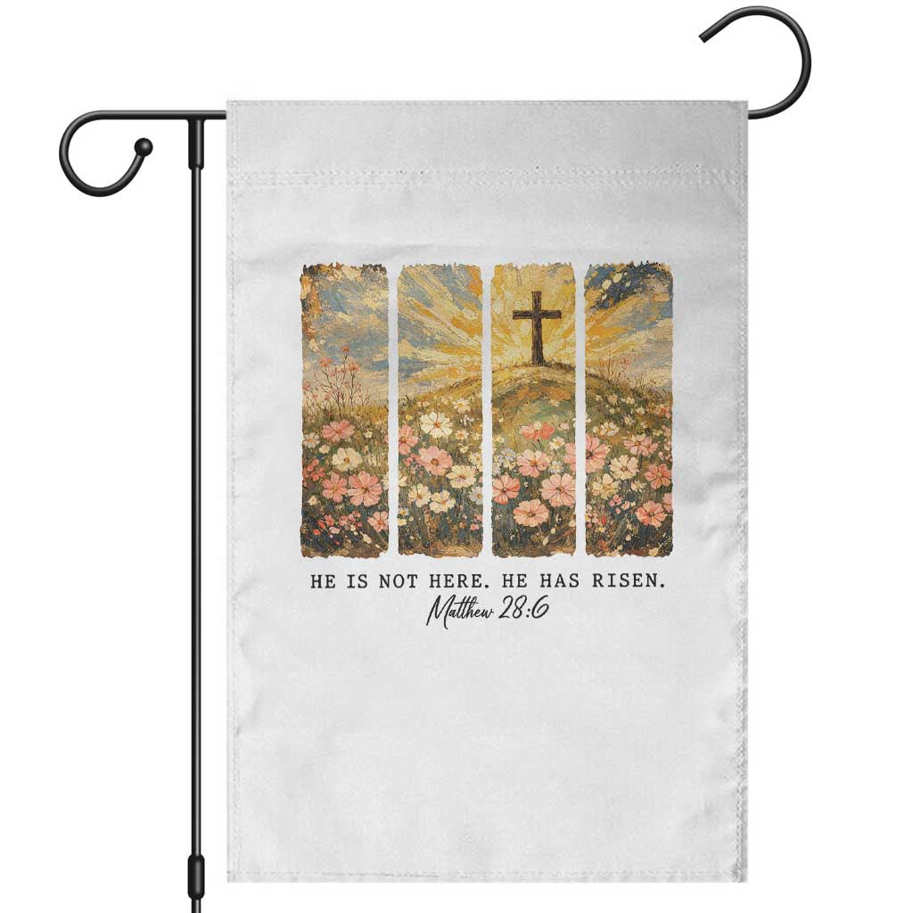 He Is Not Here He Is Risen Garden Flag Christian Easter Bible Verse