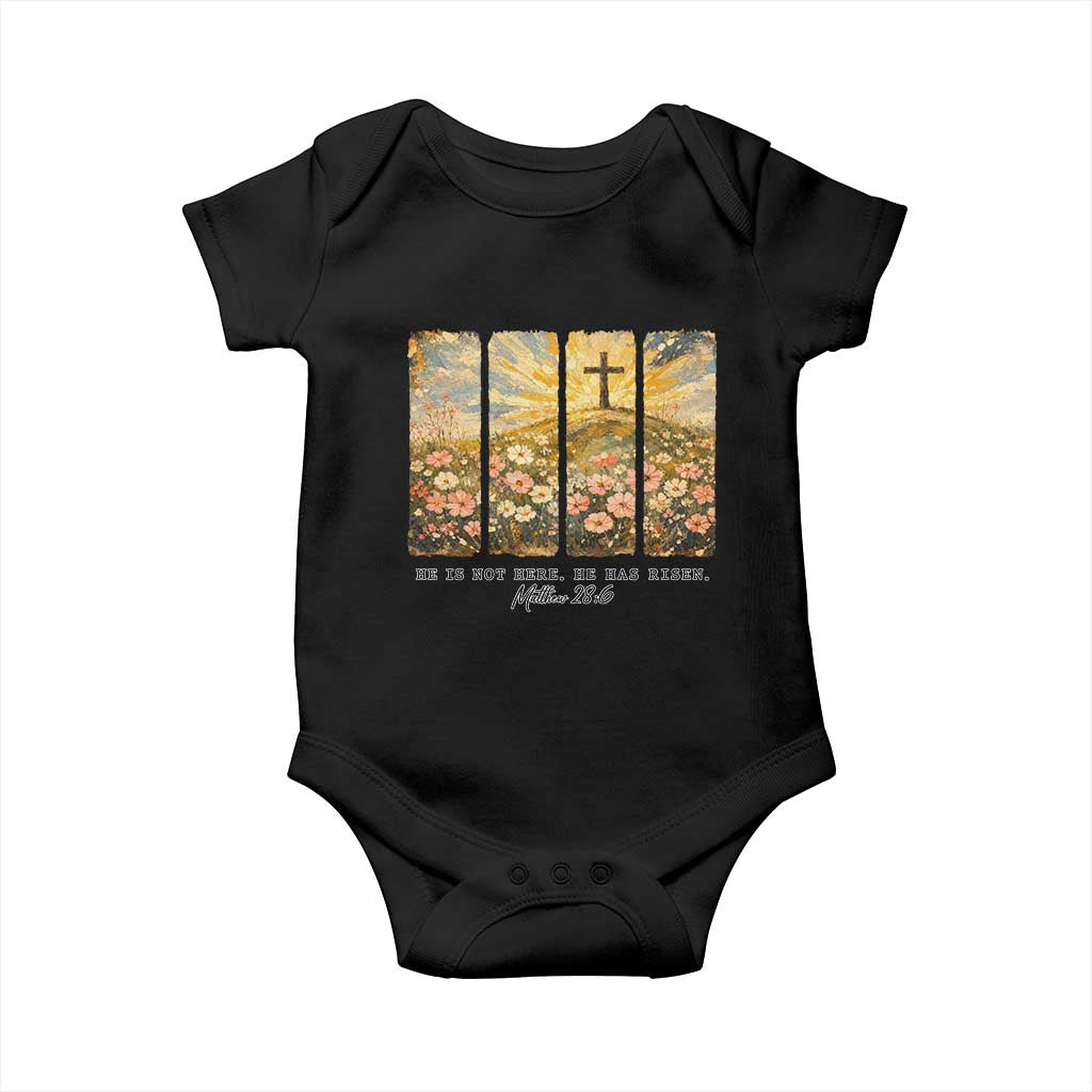 He Is Not Here He Is Risen Baby Onesie Christian Easter Bible Verse