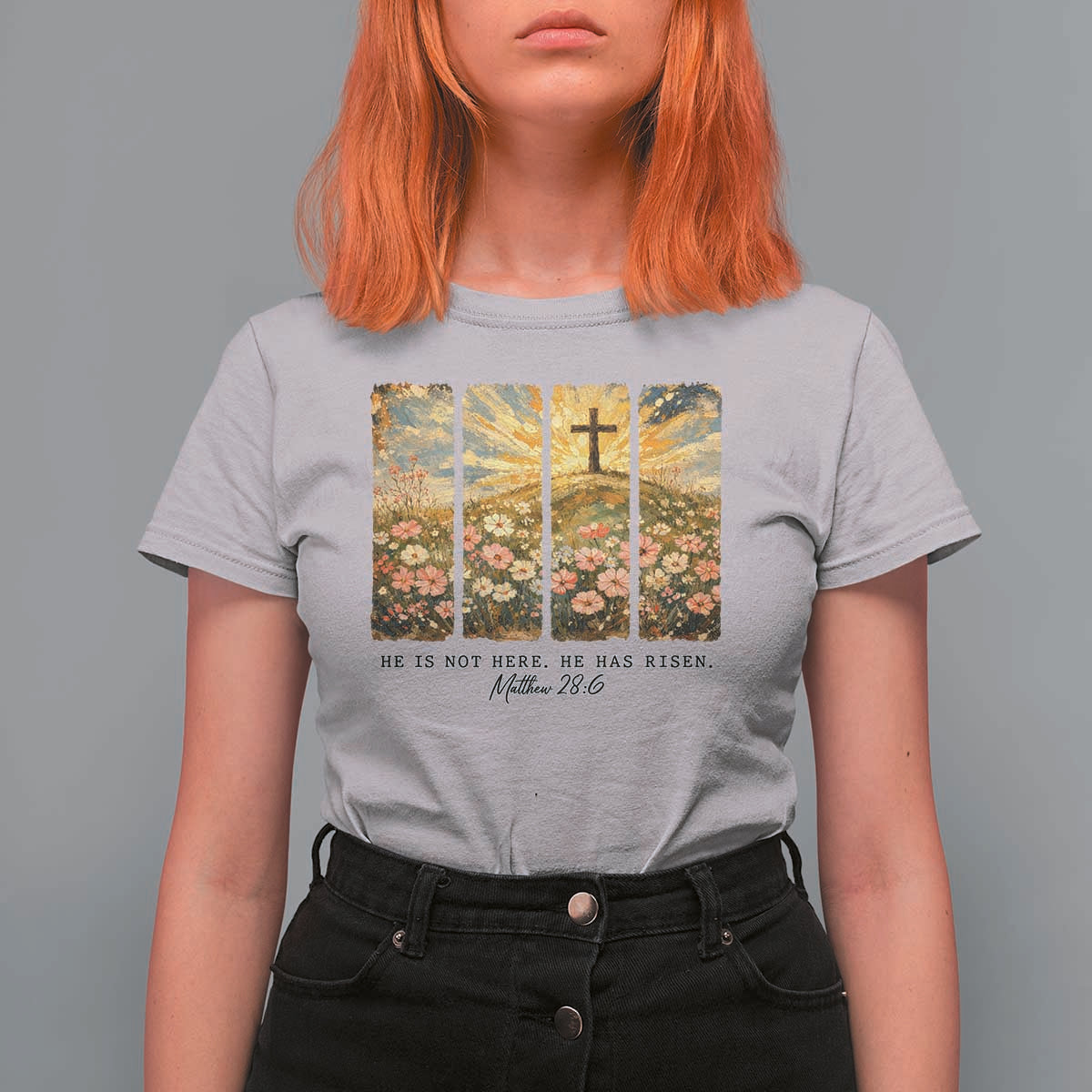 He Is Not Here He Is Risen T Shirt For Women Christian Easter Bible Verse