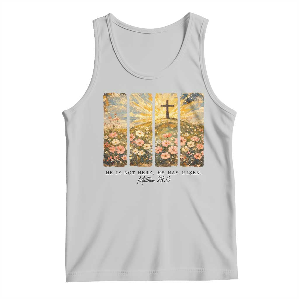 He Is Not Here He Is Risen Tank Top Christian Easter Bible Verse