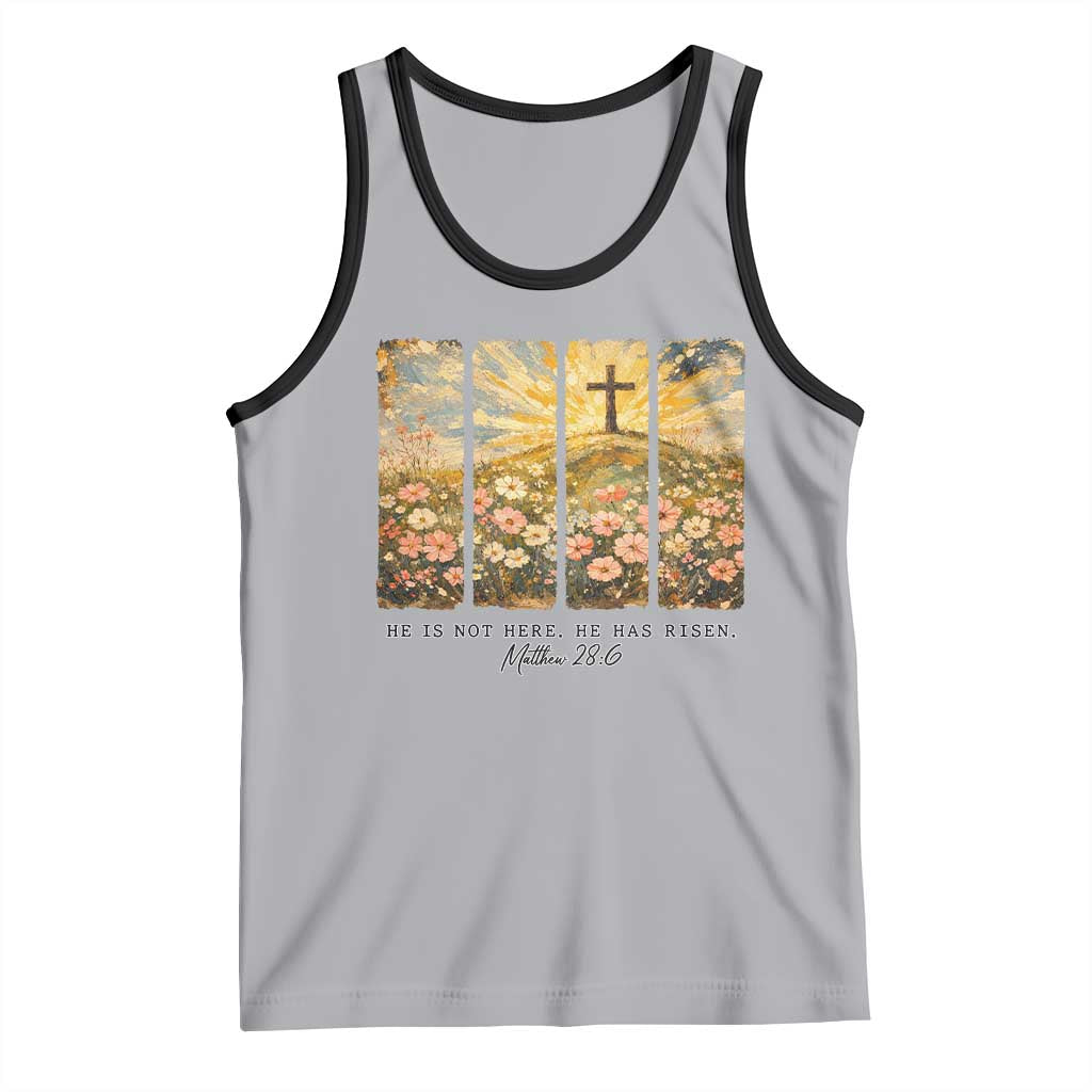 He Is Not Here He Is Risen Tank Top Christian Easter Bible Verse