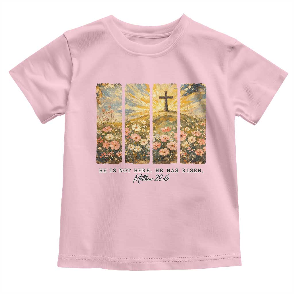 He Is Not Here He Is Risen Toddler T Shirt Christian Easter Bible Verse