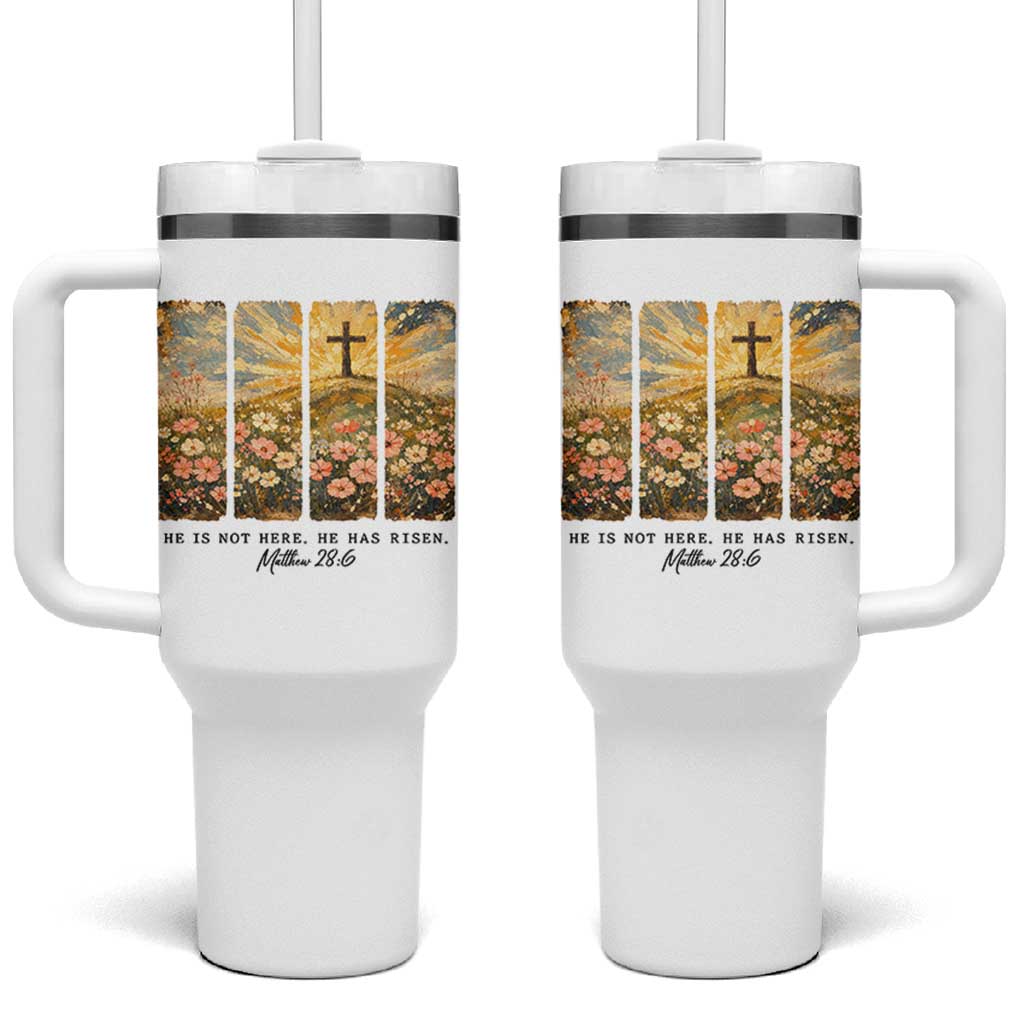 He Is Not Here He Is Risen Tumbler With Handle Christian Easter Bible Verse