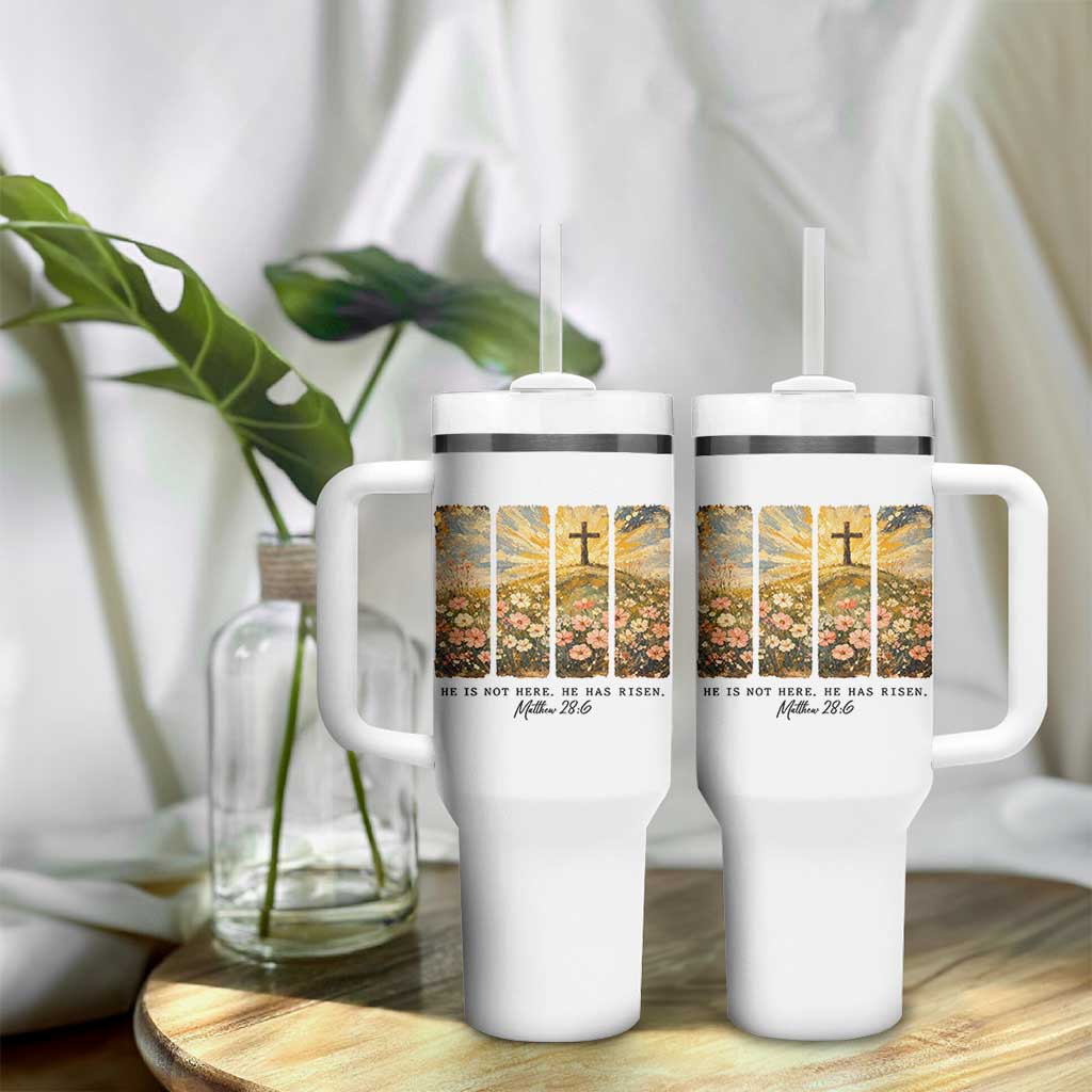 He Is Not Here He Is Risen Tumbler With Handle Christian Easter Bible Verse