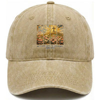 He Is Not Here He Is Risen Washed Cotton Baseball Cap Christian Easter Bible Verse TS14