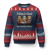 Christian Easter Ugly Christmas Sweater Friday is Good Sunday is Better
