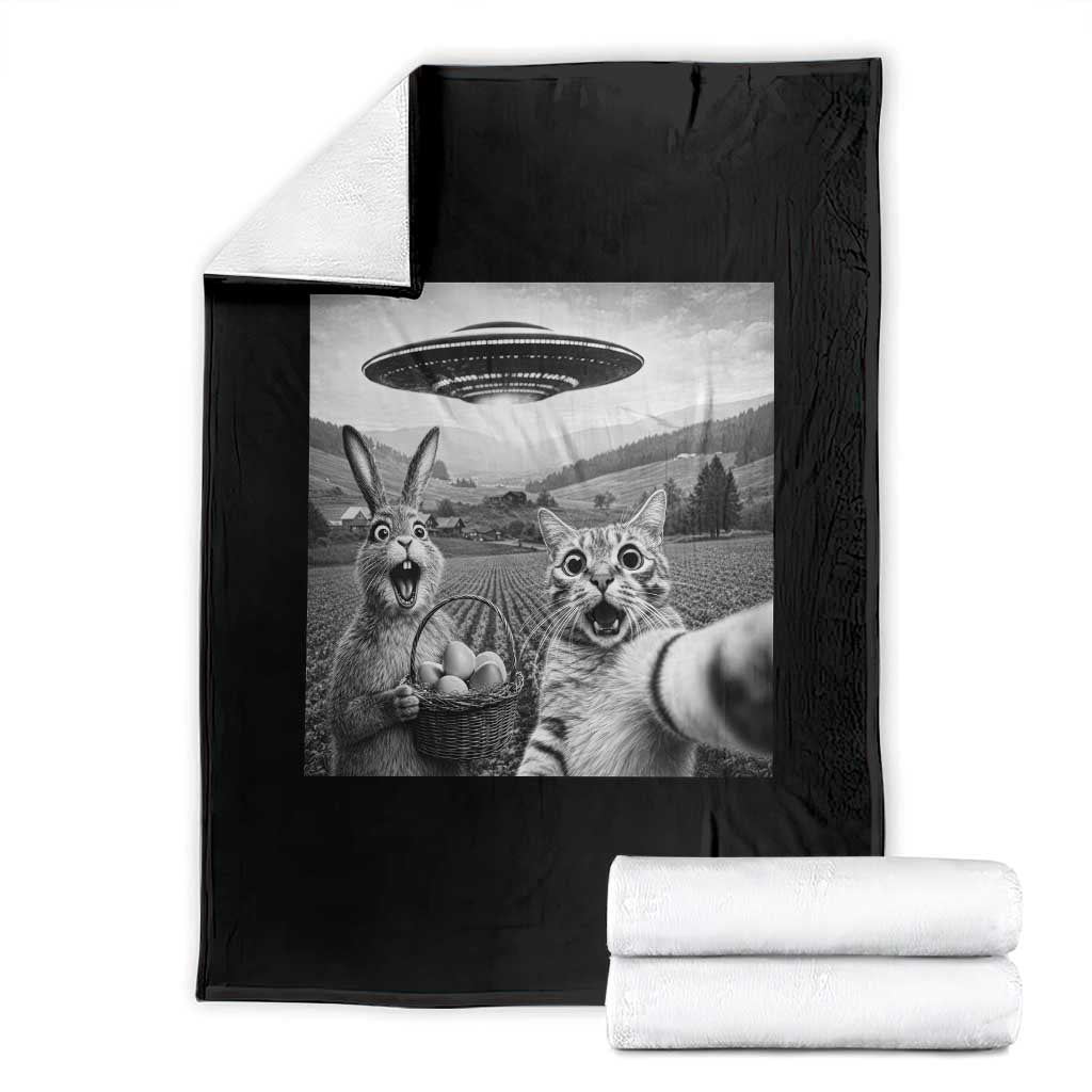 Funny Easter Throw Blanket Christian Cat Selfie Bunny Meme