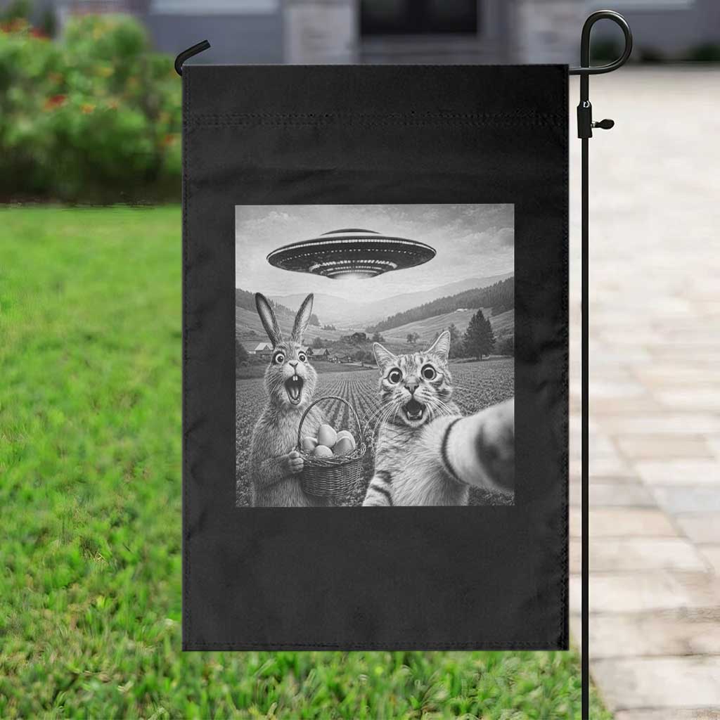 Funny Easter Garden Flag Christian Cat Selfie Bunny Meme