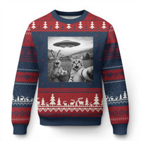 Funny Easter Ugly Christmas Sweater Christian Cat Selfie Bunny Meme