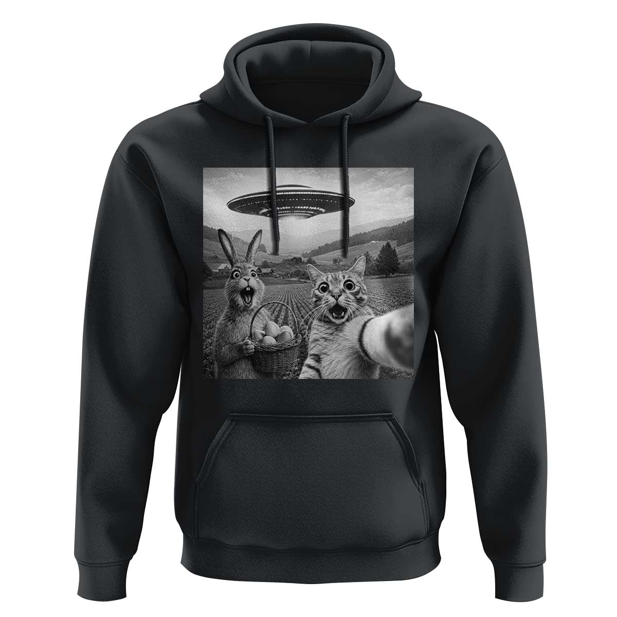 Funny Easter Hoodie Christian Cat Selfie Bunny Meme