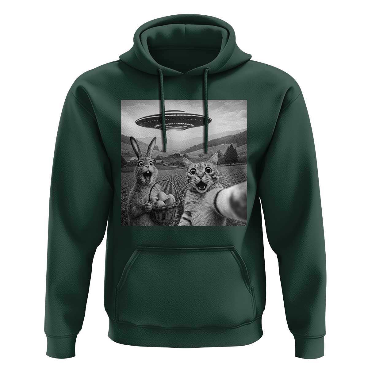 Funny Easter Hoodie Christian Cat Selfie Bunny Meme