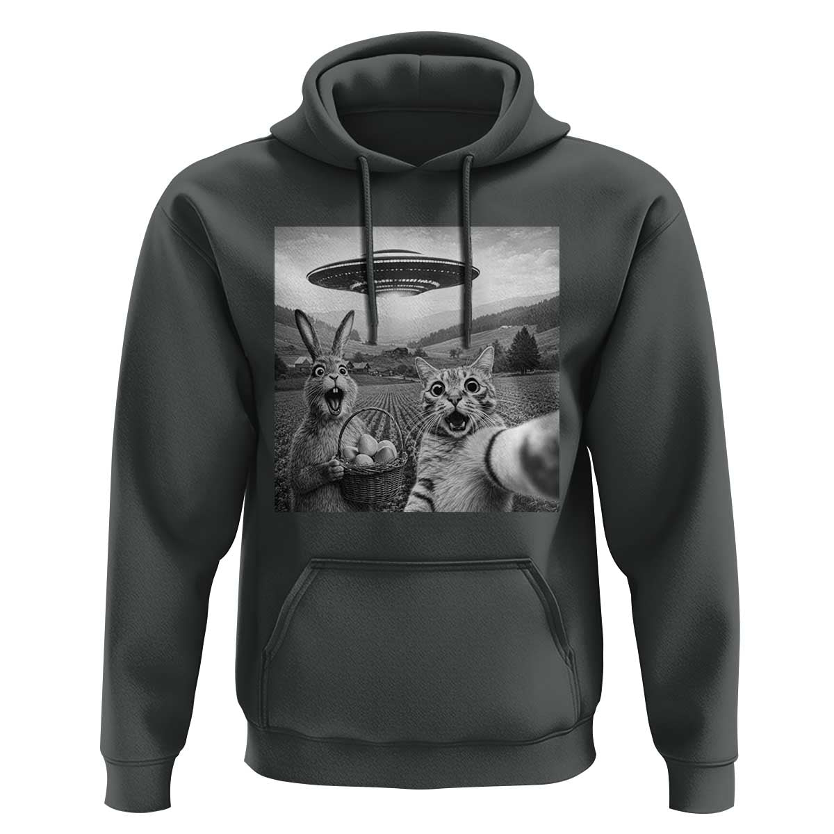 Funny Easter Hoodie Christian Cat Selfie Bunny Meme