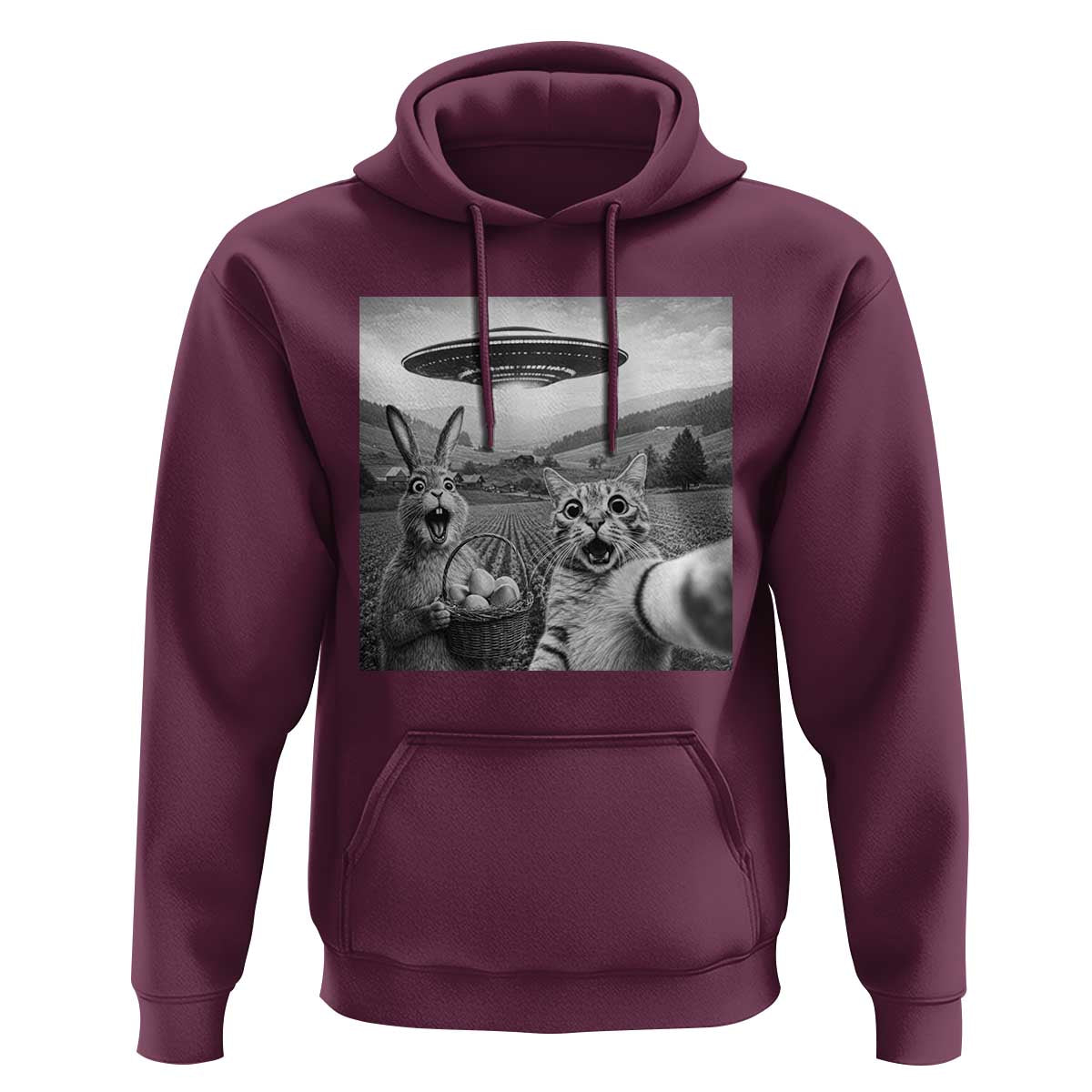 Funny Easter Hoodie Christian Cat Selfie Bunny Meme