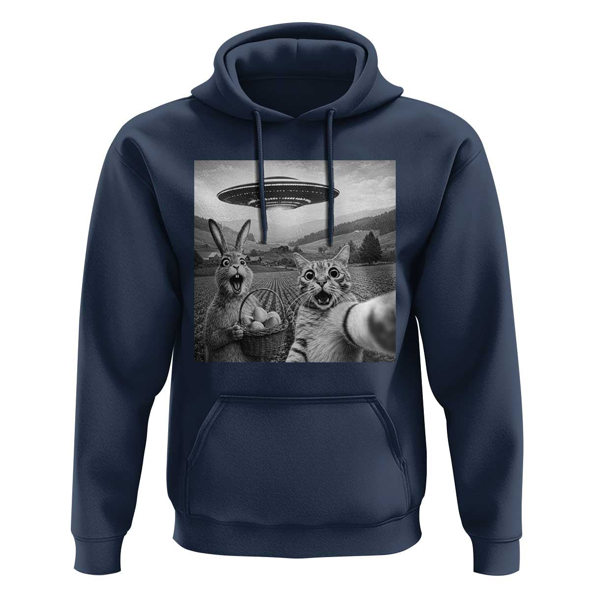 Funny Easter Hoodie Christian Cat Selfie Bunny Meme