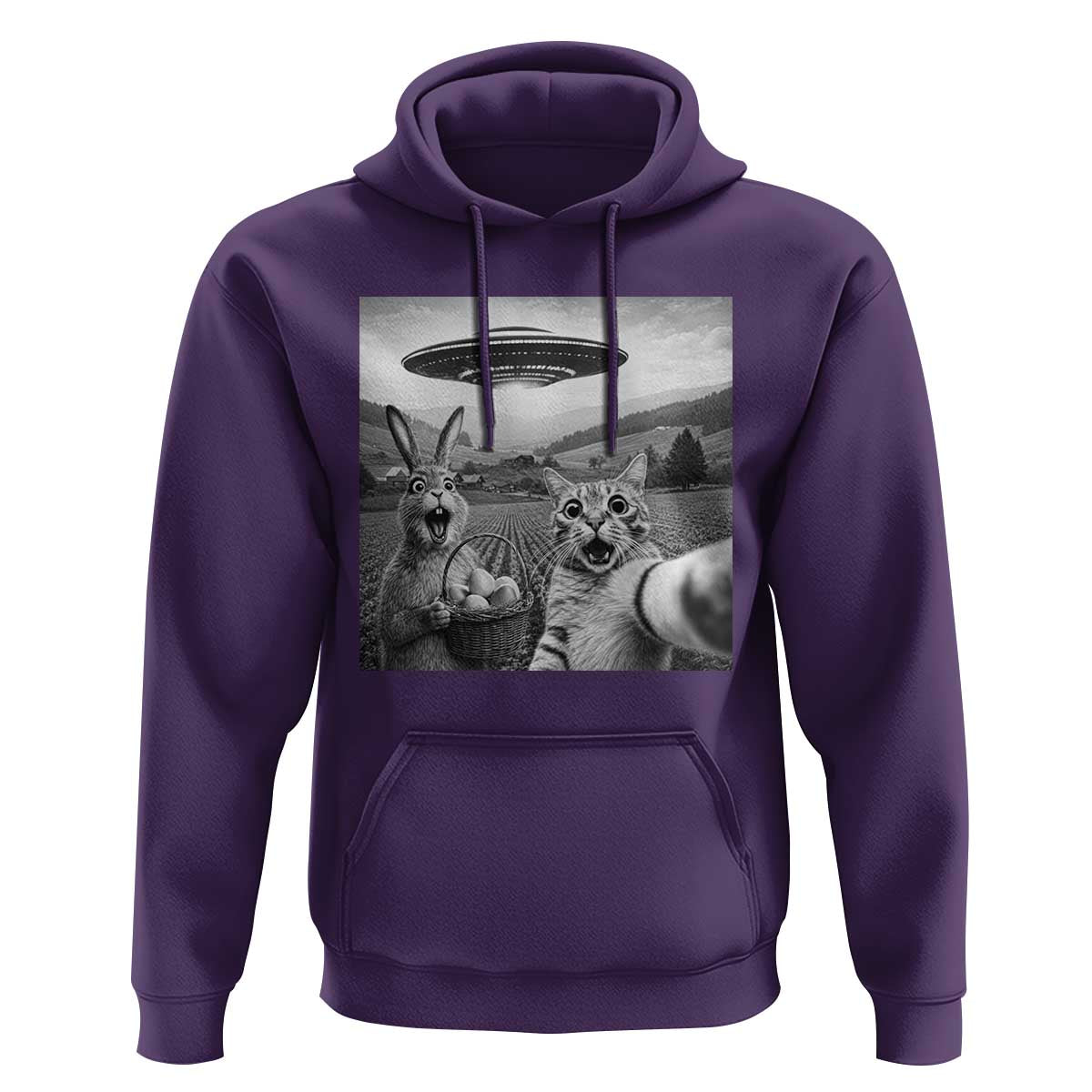 Funny Easter Hoodie Christian Cat Selfie Bunny Meme
