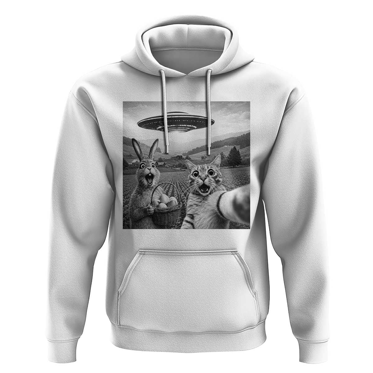 Funny Easter Hoodie Christian Cat Selfie Bunny Meme