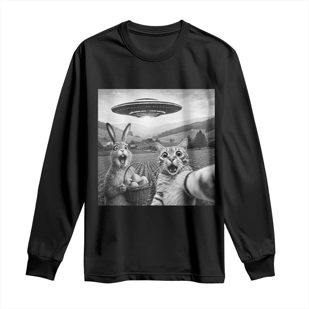 Funny Easter Long Sleeve Shirt Christian Cat Selfie Bunny Meme