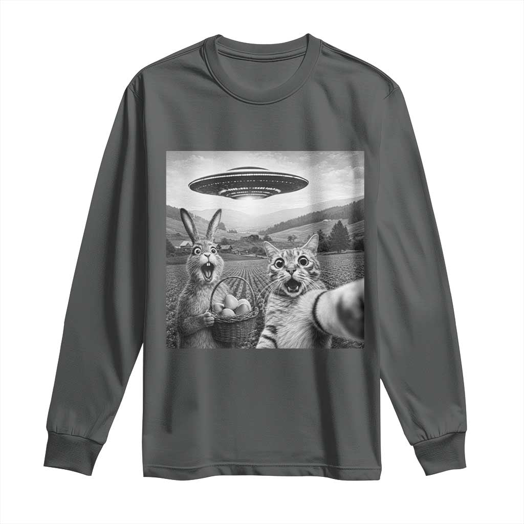 Funny Easter Long Sleeve Shirt Christian Cat Selfie Bunny Meme