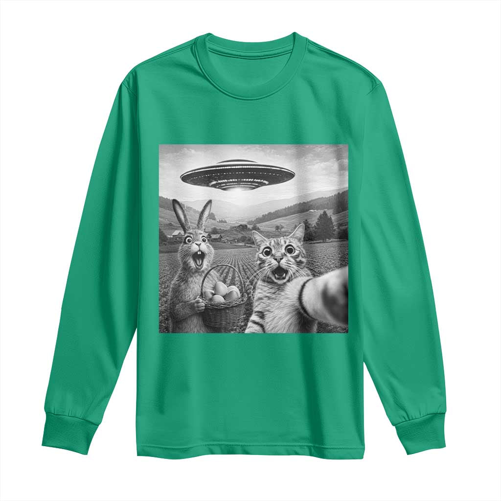 Funny Easter Long Sleeve Shirt Christian Cat Selfie Bunny Meme