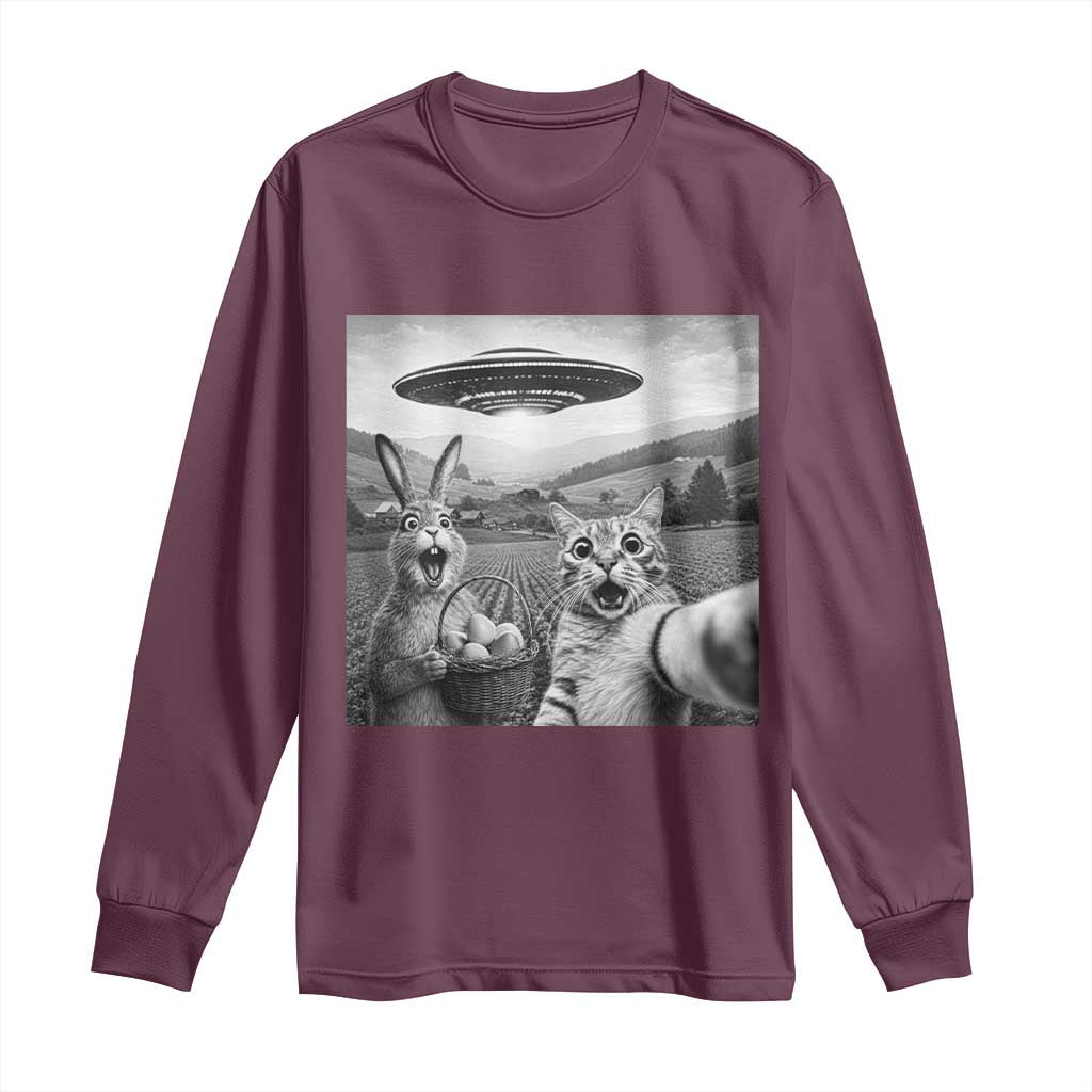 Funny Easter Long Sleeve Shirt Christian Cat Selfie Bunny Meme