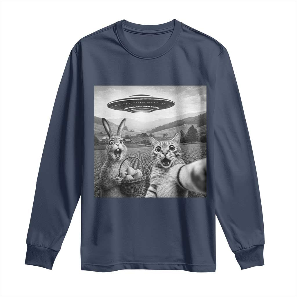 Funny Easter Long Sleeve Shirt Christian Cat Selfie Bunny Meme