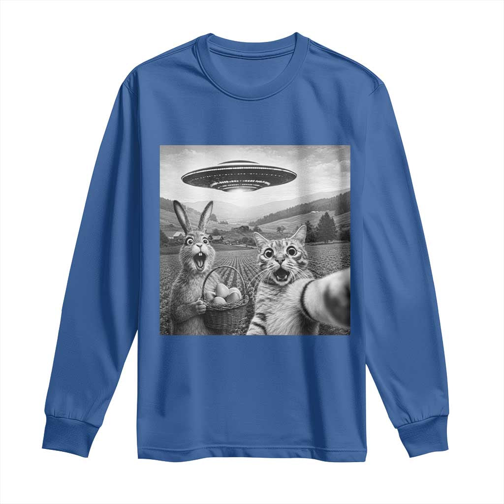 Funny Easter Long Sleeve Shirt Christian Cat Selfie Bunny Meme