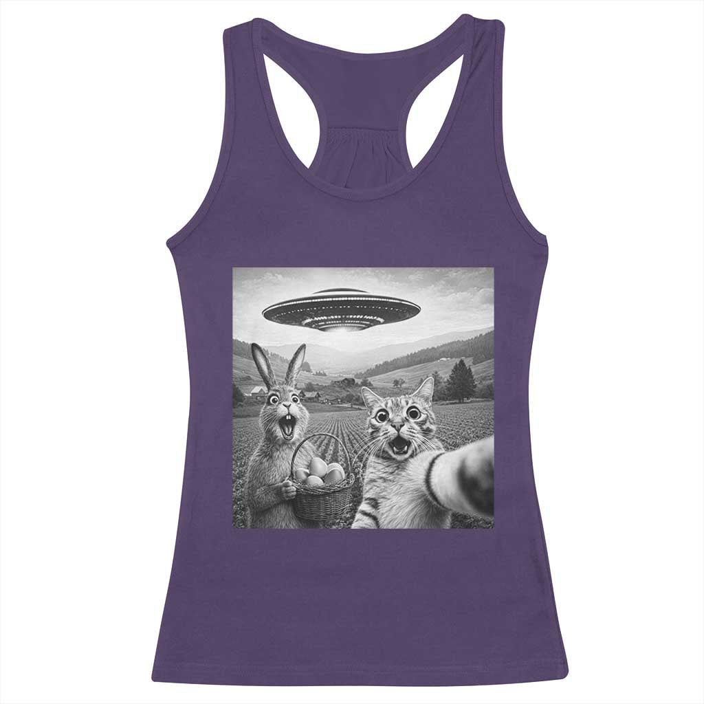 Funny Easter Racerback Tank Top Christian Cat Selfie Bunny Meme