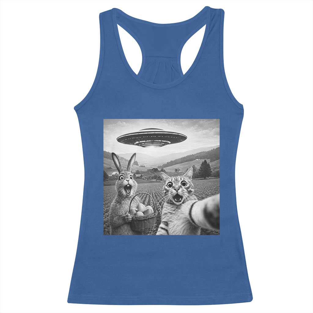 Funny Easter Racerback Tank Top Christian Cat Selfie Bunny Meme